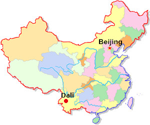 mapa de ubicación de Dali en China