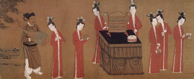 Una sección de Geyue Tujuan (Pintura de figuras de cantantes y actrices) de la dinastía Song del Sur