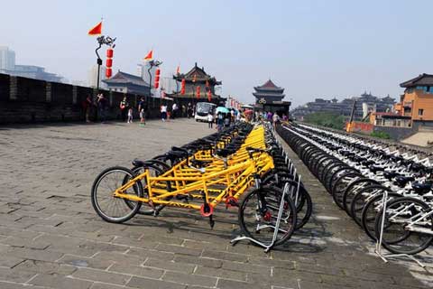 Ciclismo en Muralla Antigua de Xian