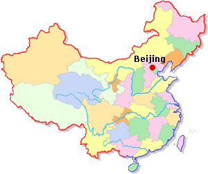 Mapa de Ubicación de Beijing en China