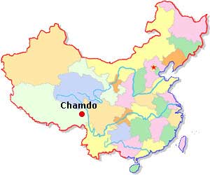 Mapa de Ubicación de Chamdo en China