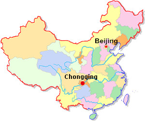 Mapa de Ubicación de Chongqing en China