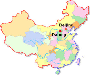 mapa de ubiación de datong en China