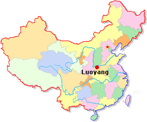 Mapa de Ubicación de Luoyang en China