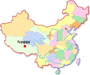 Mapa de Ubicación de Nagqu en China