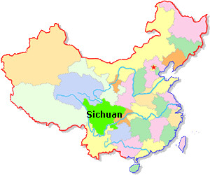 Mapa de Ubicación de Sichuan en China
