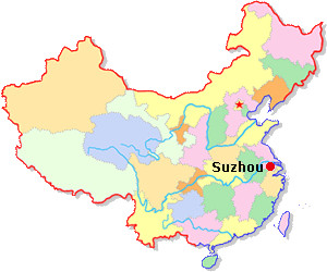 Mapa de Ubicación de Suzhou en China