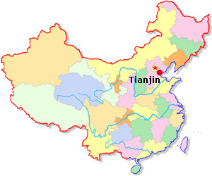 Mapa de Ubiación de Tianjin en China